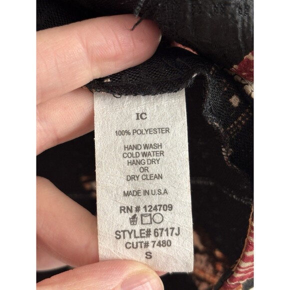 IC by Connie K Small Asymmetrical Jacket‎ Shirt Artsy Boho Abstract Black Orange - Picture 6 of 6